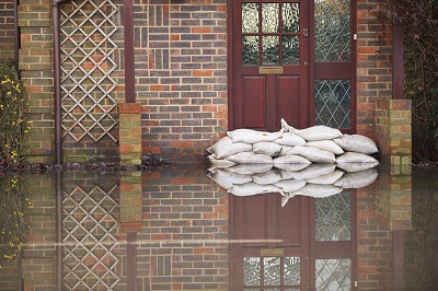 flooded town